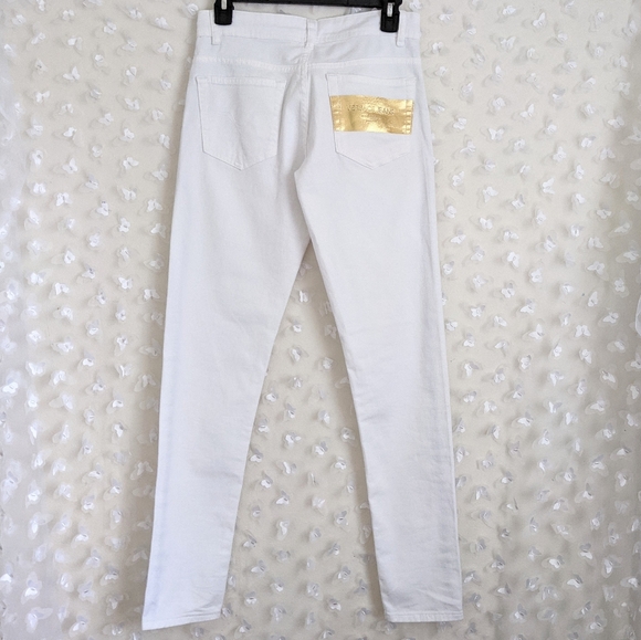 Versace Jeans White Gold Foil Pocket Skinny Fit 26 - Picture 6 of 11